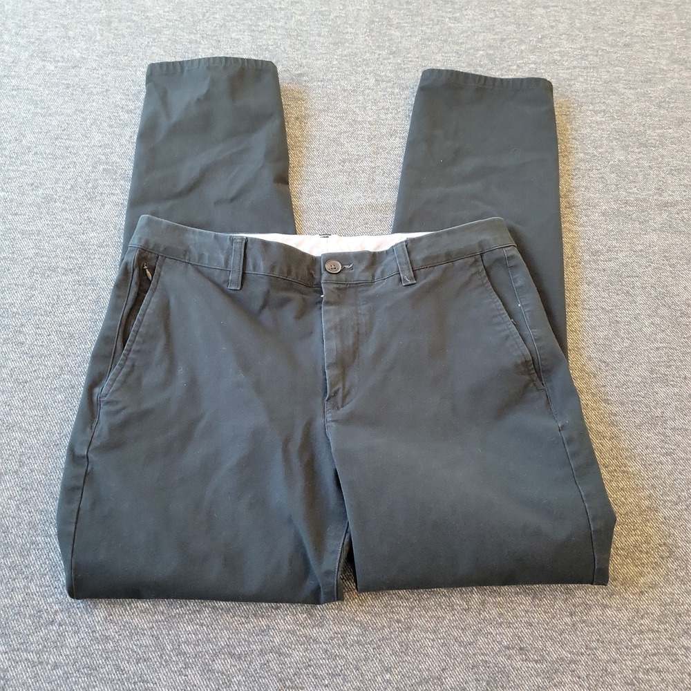 Bonobos Pants Men's 33x32 Black Chino Tailored Slim Straight Preppy Office